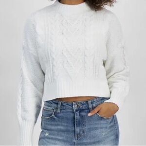 Hippie Rose White Cable Knit Sweater | NEW